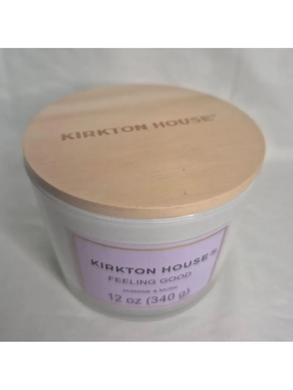 Kirkton House Feeling Good Jasmine & Musk Calming Spa White Candle 12oz